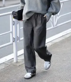 新品　ウール混ドロストイージースラックス　SLOBE IENA 36 グレー