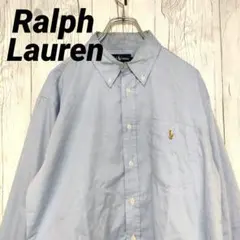 ラルフローレン ボタンダウンシャツ 刺繍ロゴ ポケット付 L 長袖シャツ 90s