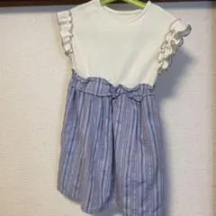 BEAMS mini 100cm フリル付き半袖ワンピース