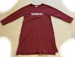 BREEZE 長袖ワンピース 120cm バーガンディ