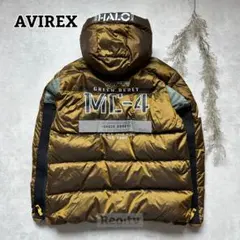 【AVIREX】HALO スリーブジップ ダウンジャケット ゴールド XL