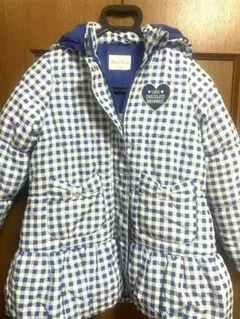 マテリアルブルービス　チェック中綿コート　アウター　キッズ　青×白　140