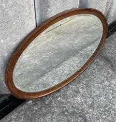 ビンテージ/イタリア製/木製/ミラー/壁掛けミラー/ウォールミラー/鏡/什器/④