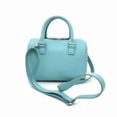 完売品　レザータッチ2WAYボストンバッグ　ライトブルー