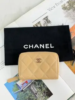 【極美品❢】CHANEL シャネル　ベージュレザー財布（保存袋付き）