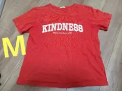 GU 半袖Tシャツ レッド KINDNESSロゴ