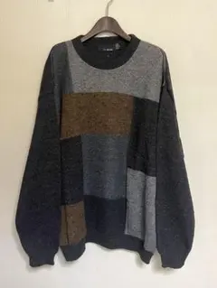 デザインニット　セーター　80s 90s 古着　ヴィンテージ　　総柄