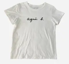 agnès b. アニエスベー ホワイト Tシャツ ロゴT 半袖 M 白T