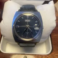 【ベルト新品】アンティークSEIKO 自動巻き時計　ブルーグレー
