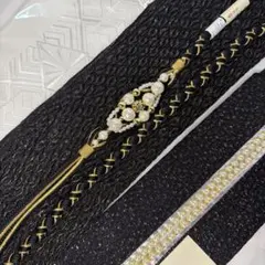 新品　2026年モデル　黒　振袖用　帯締め　帯揚げ　半襟　重ね襟　セット