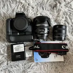 レンズ3本＋本体】Canon EOS Kiss X8i バッテリーグリップ付 - メルカリ