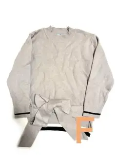 【美品】MICOAMERI ニットリボン付き セーター F グレー