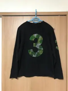 ● USUALIS ブラック 長袖カットソー 迷彩柄 3
