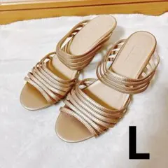 【a.v.v】サンダル Lサイズ ピンクゴールド レディース ミュールのサムネイル