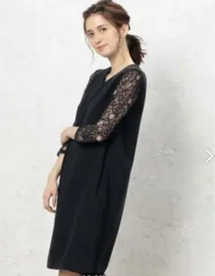 美品♡グリーンレーベルリラクシング　レースワンピース　結婚式　2次会ワンピース