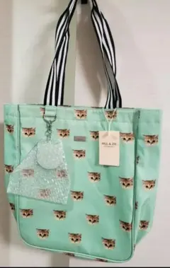 ポール&ジョー　アクセソワ　猫　ヌネット　トートバッグ　ミント　新品のサムネイル
