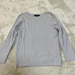 UNTITLED リブ編みセーター サイズ2 ライトグレー　サマーニット
