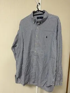 Ralph Lauren ストライプBDシャツ XL相当 ポニー刺繍 ゆるだぼ