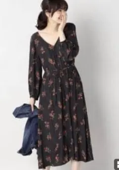 スローブイエナ フラワープリント2Way ワンピース　総柄　シャツワンピース