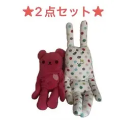 CRAFTHOLIC クラフトホリックぬいぐるみ 2点ピンクのクマと水玉ウサギのサムネイル