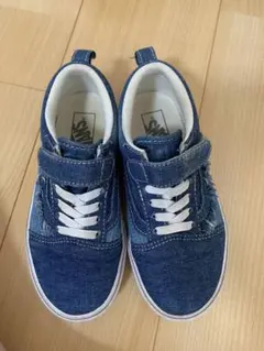 Vansデニムブルー スリッポンシューズ マジックテープ付き 19cm