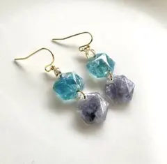 天然石 アパタイト＋タンザナイト 2連 ピアス