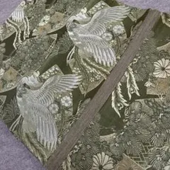 ◆1620◆アンティーク帯　丸帯　全通柄　白鳳凰　正絹　大正ロマン　和装着物