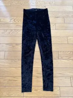 H&M ブラック ベロア レギンス 9-10Y 140