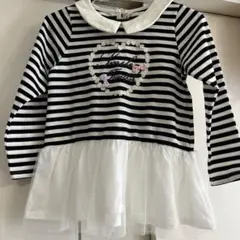 ストライプ柄フリル付きTシャツ 130サイズ　未使用