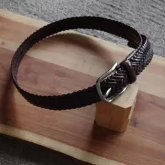 TOD'S トッズ レザーベルト 編み込み メッシュ