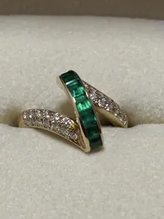 18K ダイヤモンドルビーサファイア エメラルトリング保証書付き - メルカリ