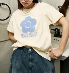 MARY QUANT フラワー Tシャツ クリーム