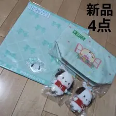 新品　サンリオ　当たりくじ　ポチャッコ　保冷バッグ　タオル　キーマスコット