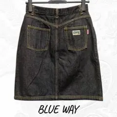 【希少】BLUEWAY デニムスカート 日本製 L 濃紺 ヴィンテージのサムネイル