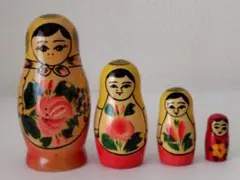 木製マトリョーシカ 4個セット