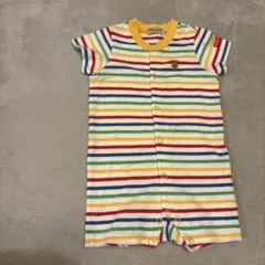 ミキハウス ストライプロンパース 80