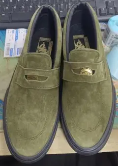 Vans 新品26cmスエード スリッポン オリーブ