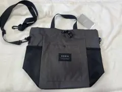 SOBIA ダークグレー メッシュポケット ショルダーバッグ