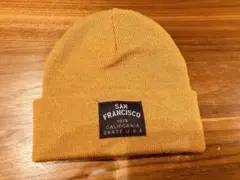 H&M ダークイエロー　ファインニットキャップ