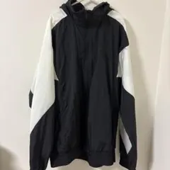 adidas フード付きナイロンジャケット JS 黒/白