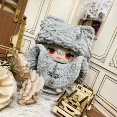 グレー十字架チャーム付【匿名配送】にじぱぺっと　にじぱぺ　ぬい服　10cmぬい