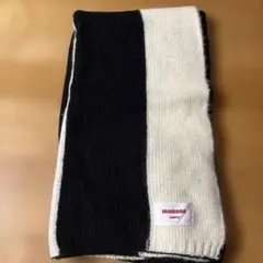 manana suerte ストライプマフラー 黒/白