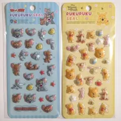 【おまとめ大幅割引中！】トムとジェリー　プーさん　ぷくぷくシール　国内メーカー