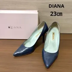 DIANA ダイアナ クロコ 型押し ヒール パンプス 23㎝のサムネイル