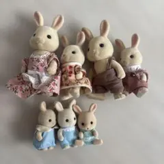 シルバニアファミリー.うさぎファミリーセット.7体セット.