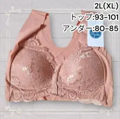 《新品》 シームレスで快適 フロントホックノンワイヤーブラ コーヒー 2L 匿名