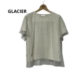 GLACIER ドット柄 半袖シャツ グリーン　　チュール　M 夏