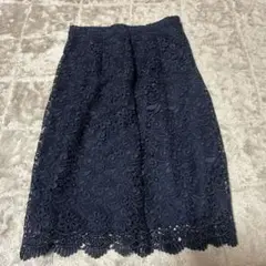 UNIQLO ネイビー レース タイトスカート S