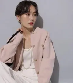 新品未使用♡ タグつき　アルページュストーリー　金釦ニットジャケット 薄ピンク