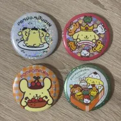 ポムポムプリン ホログラム缶バッジ 4個セット